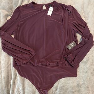Express Plum Long Sleeve Women's Bodysuit